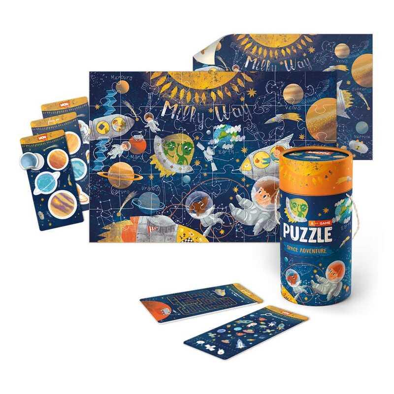 Пазли картонні (3-4 роки) Mon Puzzle гра "Космічні пригоди" 200112 (24) 40 деталей, "Dodo"