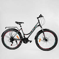 Велосипед Спортивный CORSO «URBAN» 26" дюймов 97011 (1) рама металлическая 18``, SunRun 21 скорость, крылья,