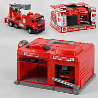 Гараж «Пожарная» CLM - 551 (8) 2 вида, рация, свет, звук, в коробке