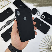 Силиконовый чехол на Айфон Хр (10р) с закрытым низом | iPhone Xr Black (18)