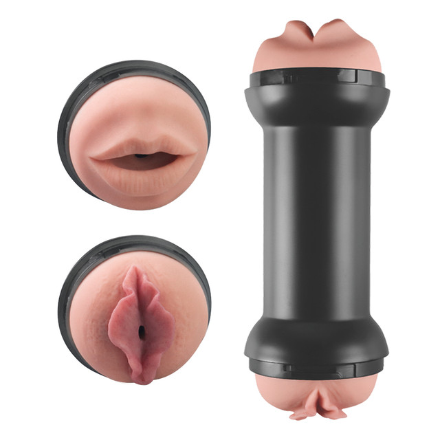 Мастурбатор для чоловіків подвійний вагіна та рот реалістичний LoveToy Double Side Stroker Mouth and Pussy