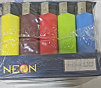 Запальничка "Neon" 218XO Solid кольорова Пьєзо, пач.50шт.