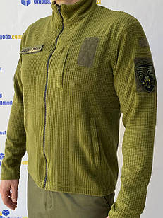 Кофта Олива з полегшеного флісу "вафелька - зміїна шкіра", з липучками, 3 кишені, 48,50,52,54р-р