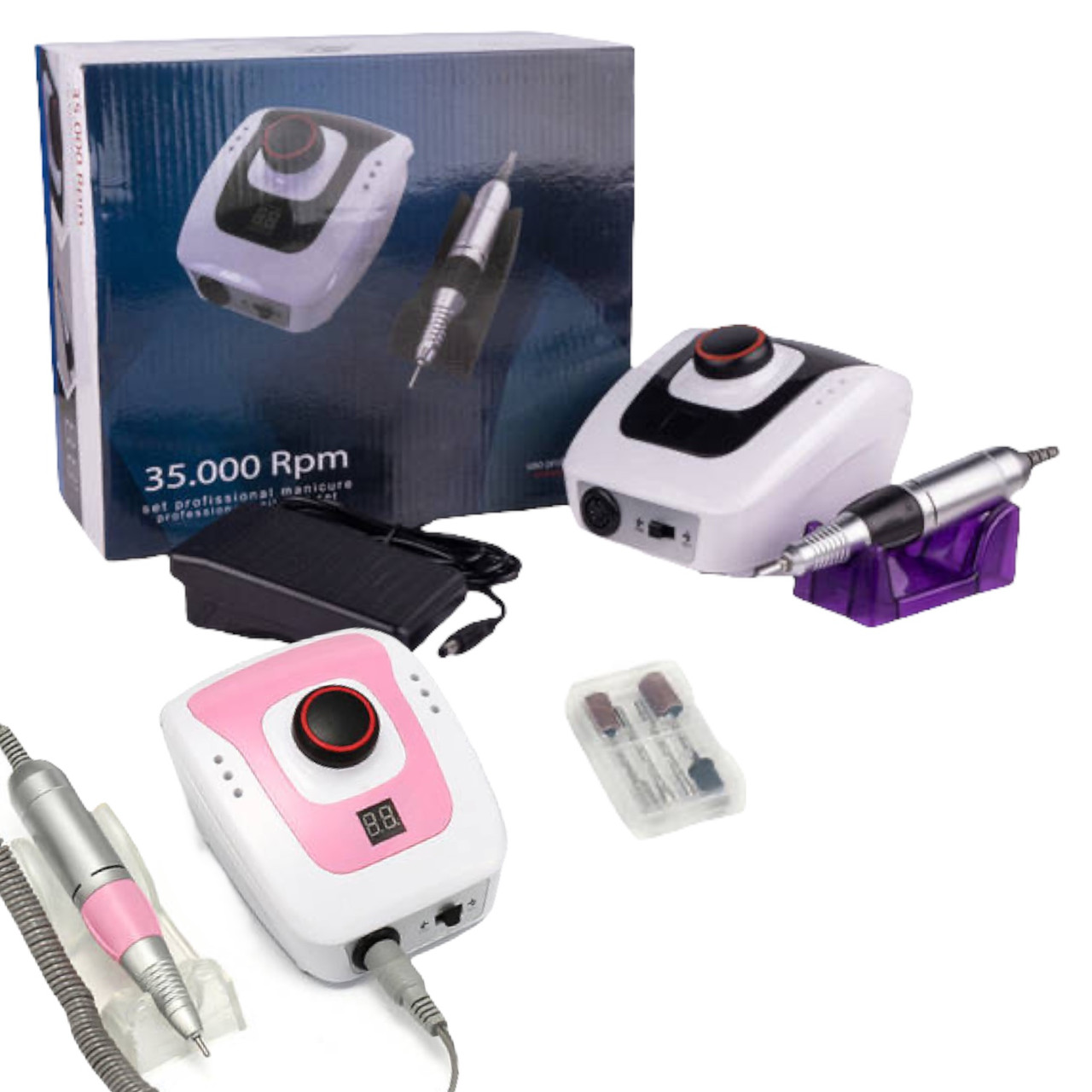 Професійний фрезер Nail drill 508 для штучних та натуральних нігтів, 65 W. - 35000 об/хв.