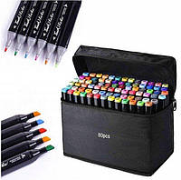 Набір маркерів 80 кольорів для малювання скетчинга Фломастери двосторонні