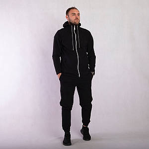 Чоловічий молодіжний спортивний костюм 2 нитки " Блискавка Black" р. 44, 48, 52