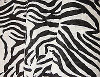 Лён итальянский натуральный принтованый черно-белый с рисунком зебра MI 109