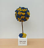 Жовто-блакитне дерево з моху 35 см Патріотичний декор. Патріотичний подарунок, фото 5