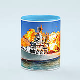 Чашка «Русскій воєнний корабль іді» колір блакитний, фото 2