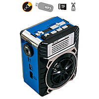 Радиоприемник ФМ - музыкальная колонка "Golon RX-9122" Синяя, радио с фонариком и USB/TF (радіо приймач) (SH)