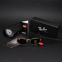 Солнцезащитные очки RAY BAN Oval Carbon Series (арт. RB3547/1) золотистые с черными стеклами