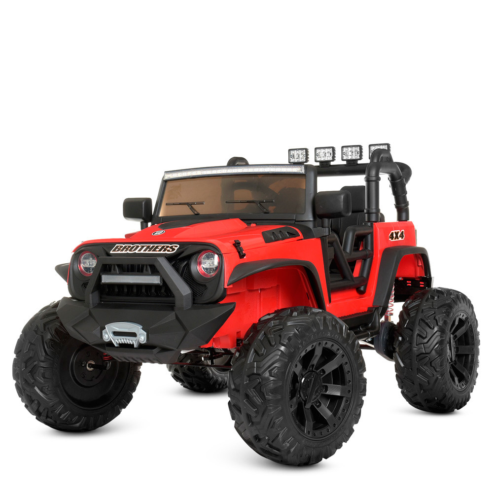 Дитячий електромобіль джип Jeep Wrangler Bambi 200 вт червоний, фото 1