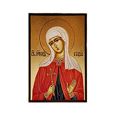 Жіноча іменна ікона Софія розмір 10 х 14 см з нанесенням позолоти (поталь)
