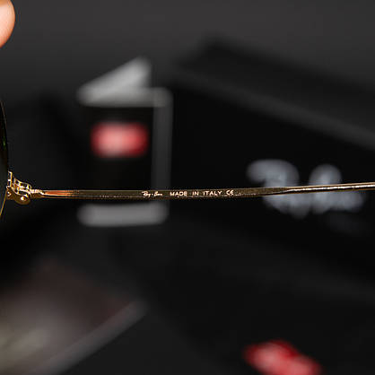 Сонцезахисні окуляри RAY BAN Oval Carbon Series (арт. RB3547/2) золотисті з зеленим склом, фото 6