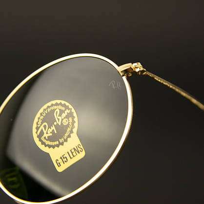 Сонцезахисні окуляри RAY BAN Oval Carbon Series (арт. RB3547/2) золотисті з зеленим склом, фото 3