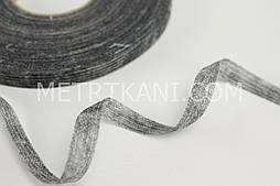 Флізелінова стрічка клейова, колір чорний 10 мм.  № ФЛ-200