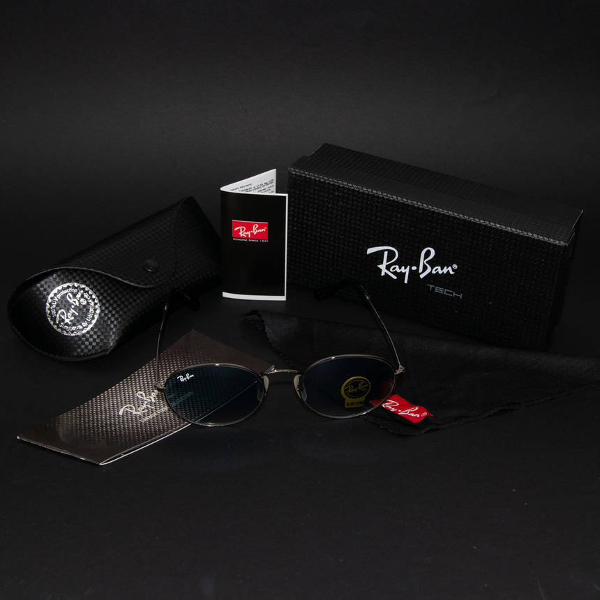 Сонцезахисні окуляри RAY BAN Oval Carbon Series (арт. RB3547/3) з синім склом, фото 1