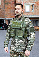 Жилет тактичний розвантажувальний плитоноска MOLLE оливка 01217965