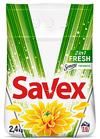 Пральний Порошок Savex Parfum Lock 2in1 Fresh Зелений 2.4 Кг Автомат (3800024021428)