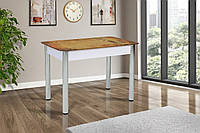 Обеденный кухонный стол прямоугольный белый стеклянный Фреш / осень Микс мебель