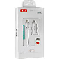 Автомобільний ЗП XO TZ08 White  + кабель USB Type-C (TZ08 White + Type-C)