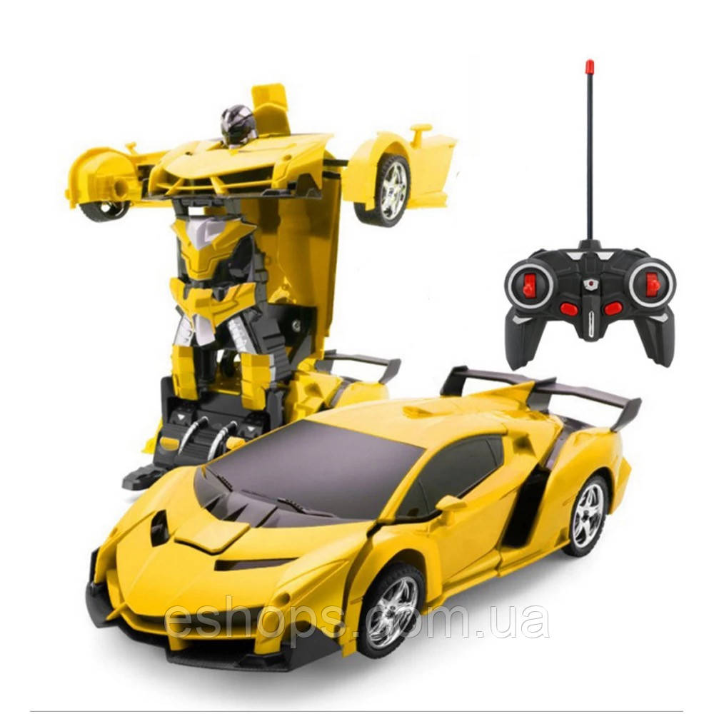 Робот Трансформер Бамблбі Робот Машинка на Радіоуправлінні Ламборгіні зі Світлом та Звуком Жовта
