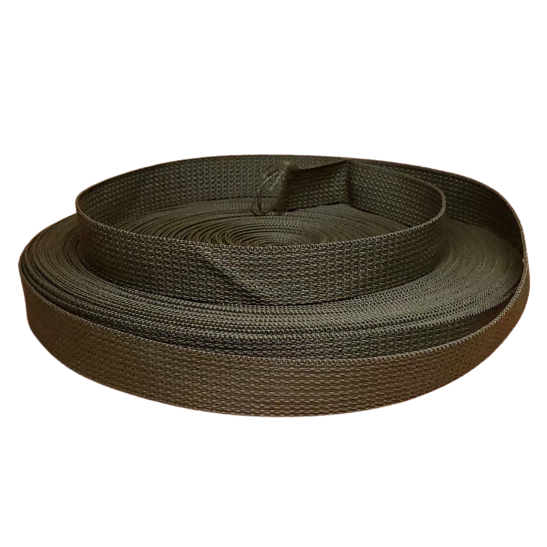 Стрічка ремінна 25 мм оливка "репс окантувальний" 50 метрів