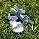 Босоніжки блакитні блиск на гумці 200-3 blue, фото 4