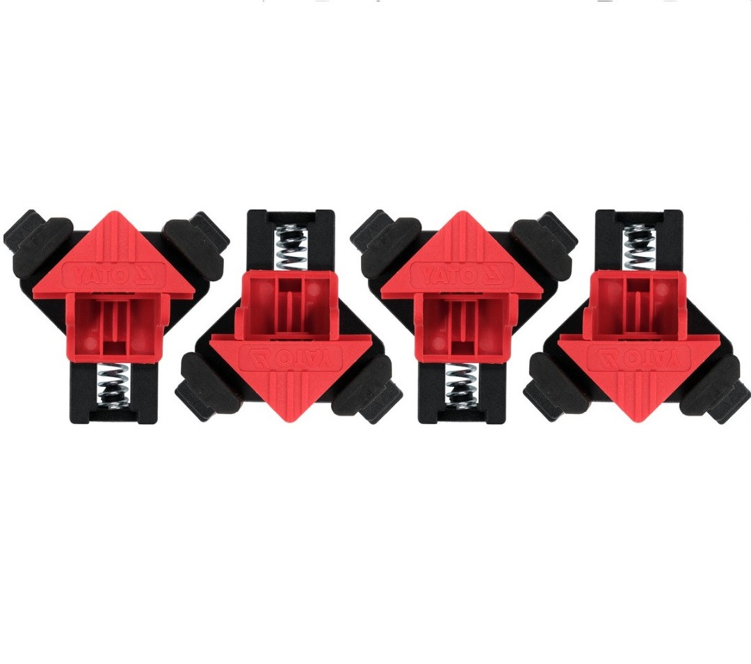 Набір кутових пружинних струбцин YATO 4шт, 85х85х50мм, робочий діапазон 5-22мм. YT-64300