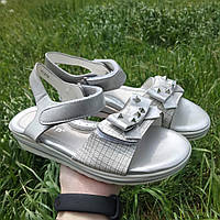 Босоніжки Y. TOP дів.сірі спереду клітка і бантик з квадратними зубцями Н1845-21