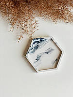 Гипсовая подставка Сота в технике Marble, фото реквизит для предметной съемки 11.7см, 1.3см Мрамор синий