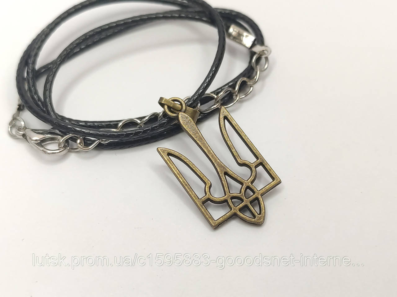 Металева підвіска Тризуб на шию 31х16 мм, фото 1