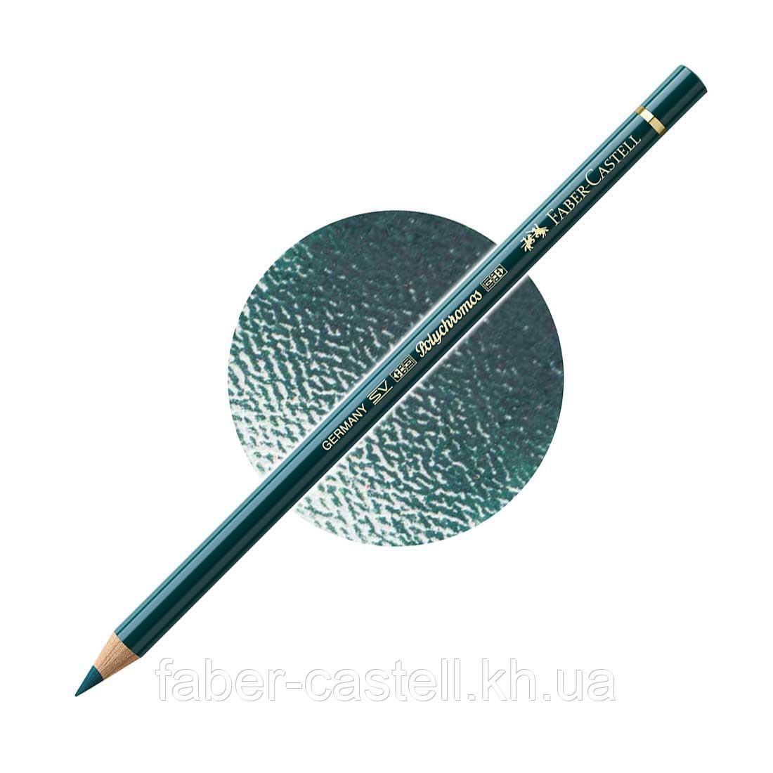 Олівець кольоровий Faber-Castell POLYCHROMOS колір темно-кобальтова зелень №158 (Deep Cobalt Green), 110158