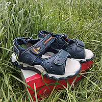 Босоніжки "Faraondi" сині на трьох липучках 7603В D. BLUE