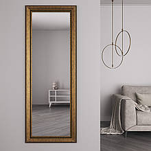 Золоте настінне дзеркало в повний зріст 176х66 Black Mirror для дому у вітальню