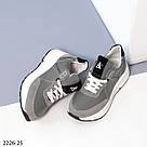 Жіночі кросівки сірого кольору на білій підошві  37 р-р, фото 2