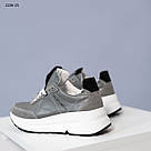 Жіночі кросівки сірого кольору на білій підошві  37 р-р, фото 3