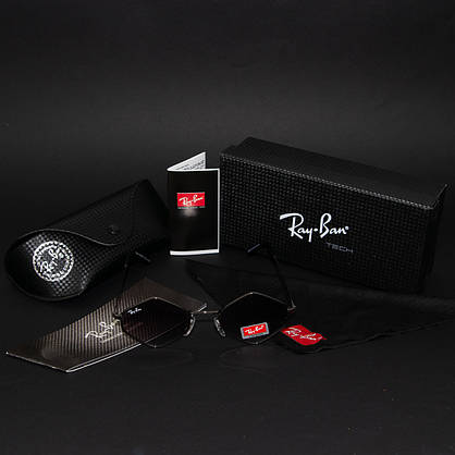 Сонцезахисні окуляри RAY BAN UV400 поляризаційні (арт. RB3567) чорний градієнт, фото 3