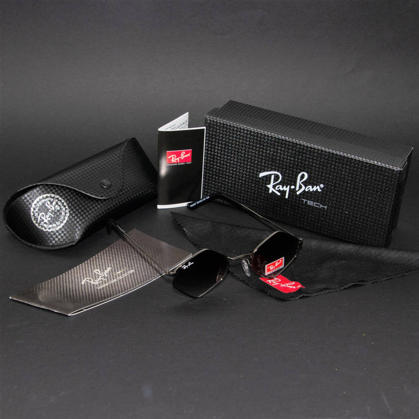 Сонцезахисні окуляри RAY BAN UV400 поляризаційні (арт. RB3567) чорний градієнт, фото 1