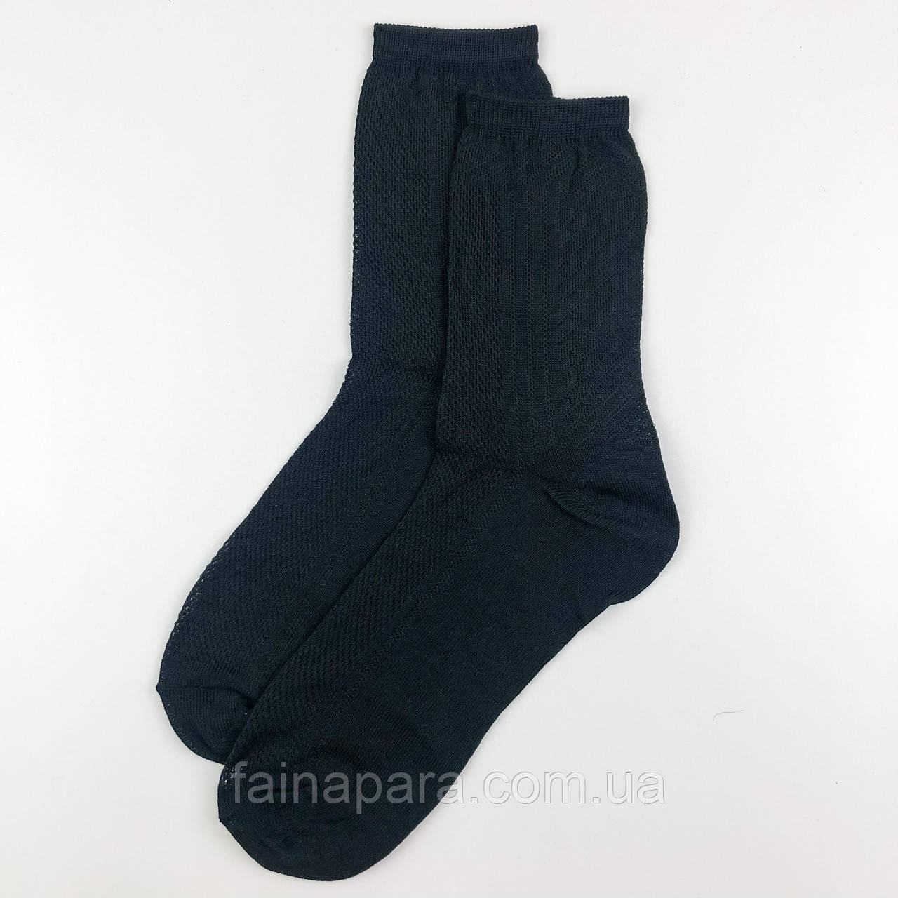 Тонкие льняные мужские носки с сеткой черные - фото 3 - id-p1620262217