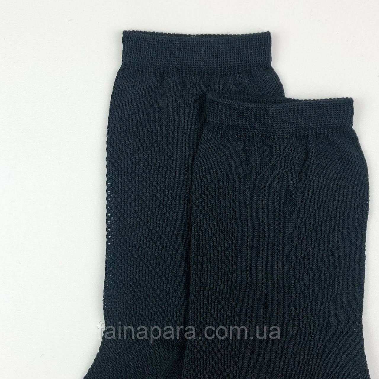 Тонкие льняные мужские носки с сеткой черные - фото 2 - id-p1620262217