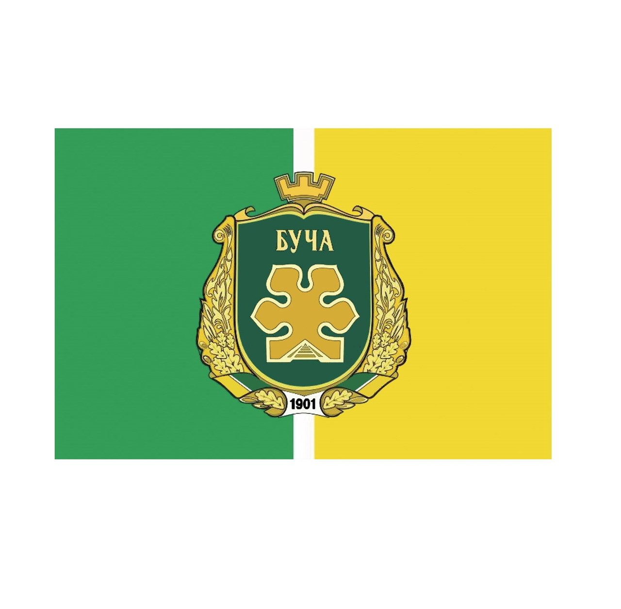 Наклейка на авто Прапор і герб Буча