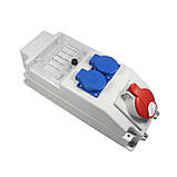 Щит з розетками 32A 4P, 2xSchuko 5 модулів IP44 SEZ ROS 5/x-50, фото 2