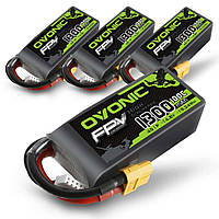 Аккумуляторы для квадрокоптеров OVONIC 1300mAh 4S1P 14.8V 100C XT60 LiPo (упаковка 4шт.)