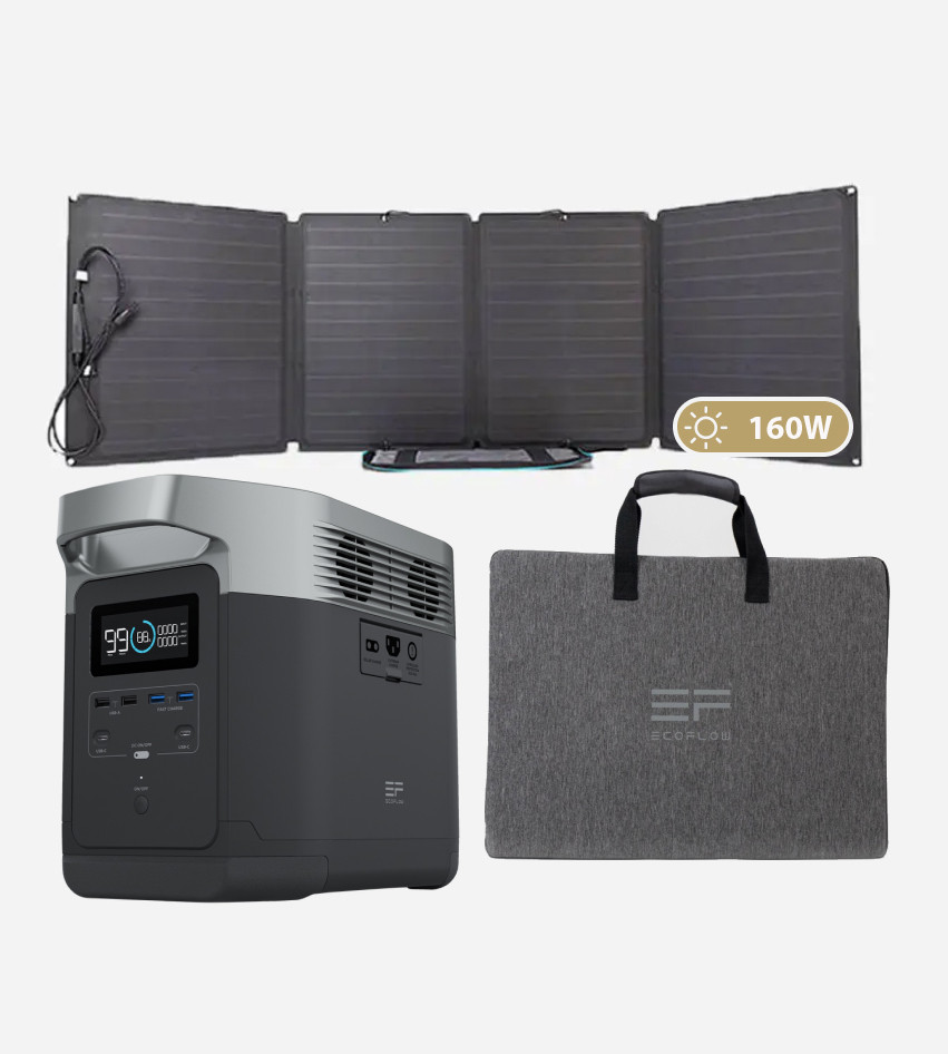 Зарядна станція EcoFlow DELTA 1260 Вт/год EFDELTA1300-EU із сонячною панеллю 160W Solar Panel EFSOLAR160W EF3