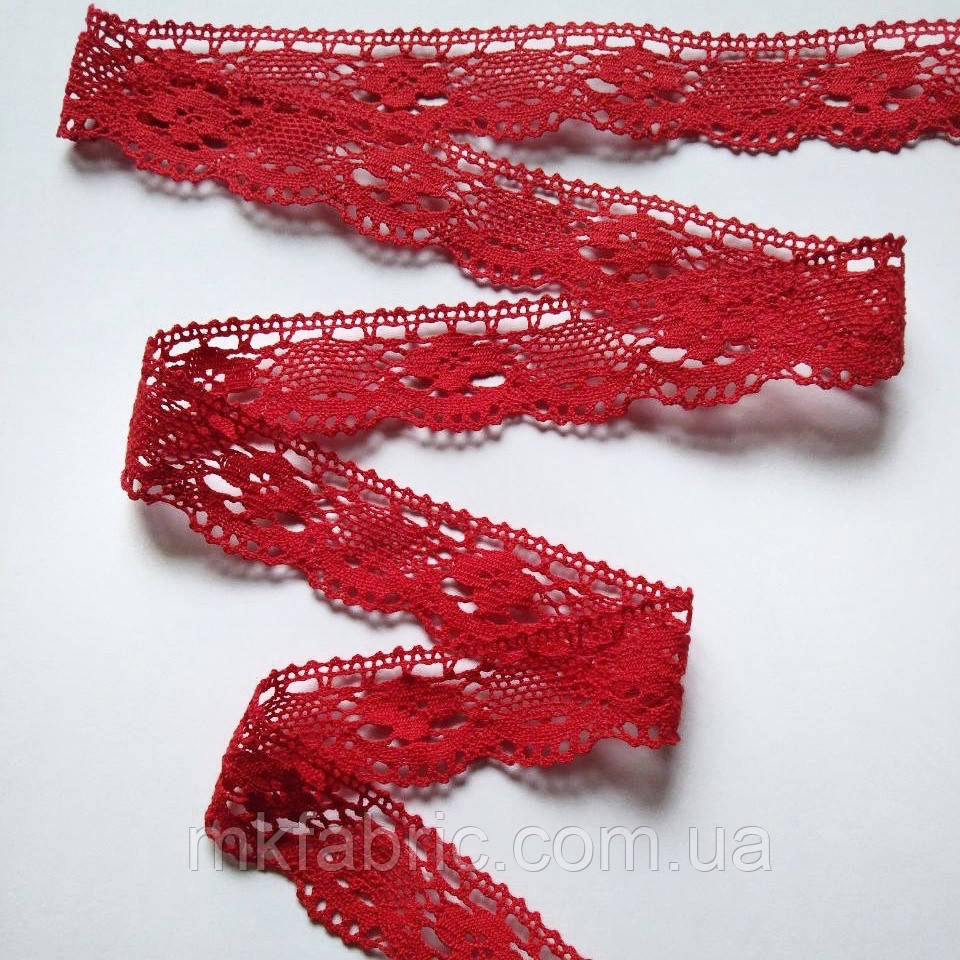 Хлопковая лента, цвет КРАСНЫЙ, 2,7 см