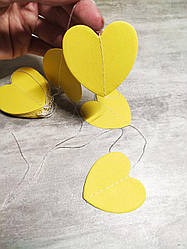 Гірлянда паперова "Серца" 4м жовта