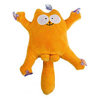 Игрушка на присосках "Кот Саймон" / Мягкая игрушка в машину Оранжевый