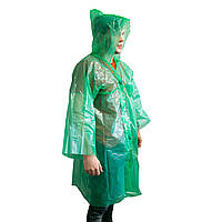 Дощовик плащ на липучках 60мкм Зелений 110*80 см, похідний дощовик | плащ от дождя