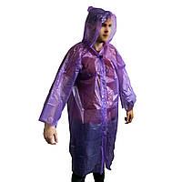 Дощовик туристичний на липучках 60мкм Фіолетовий 110*80 см, дощовик чоловічий | плащ от дождя